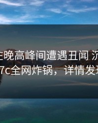 神秘人在晚高峰间遭遇丑闻 沉沦其中，17c全网炸锅，详情发现