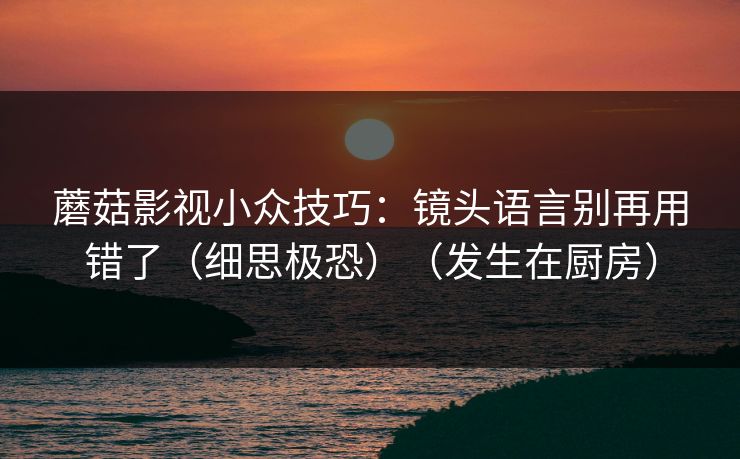 蘑菇影视小众技巧：镜头语言别再用错了（细思极恐）（发生在厨房）